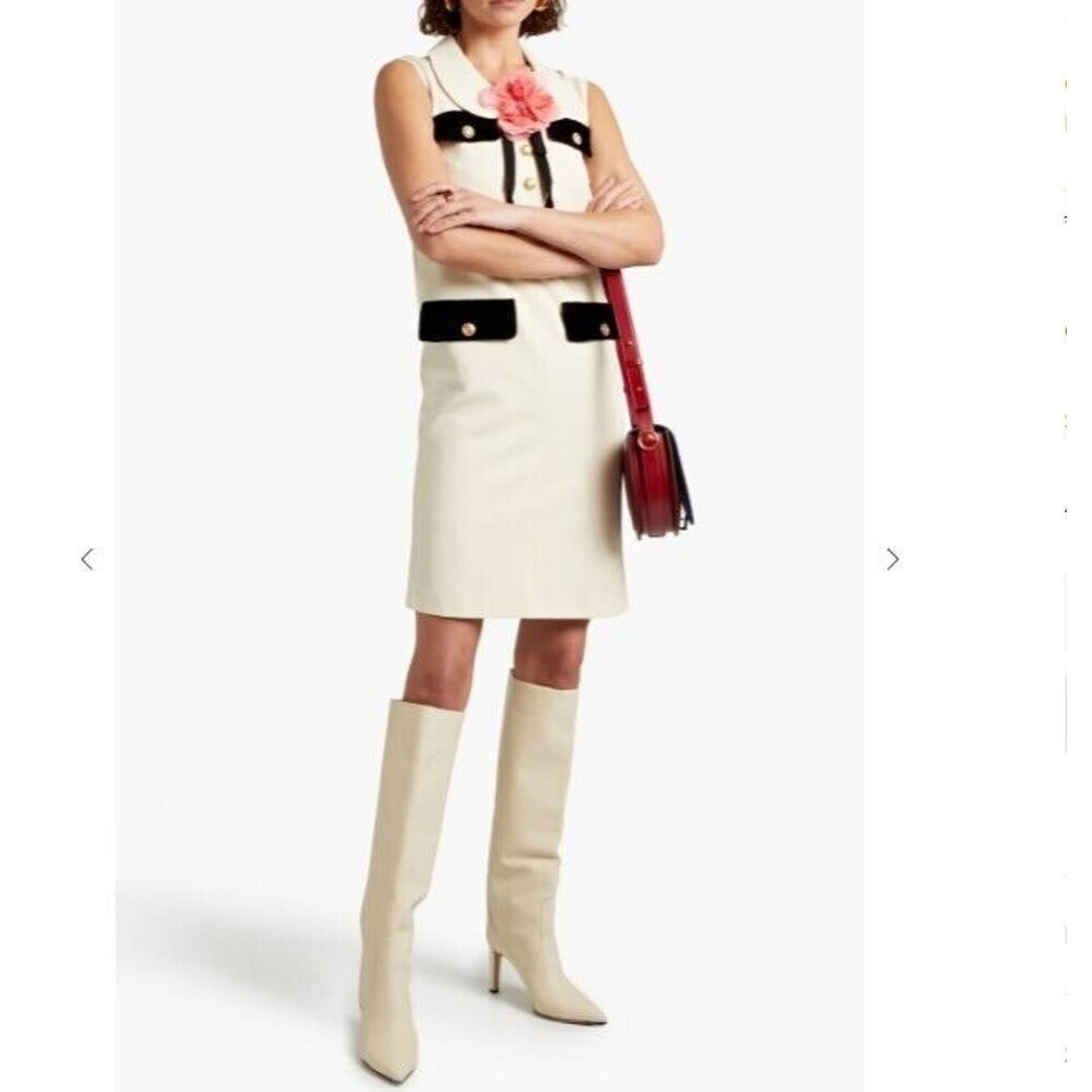 NWT. $3600 GUCCI Floral-appliquéd cady mini dress XXS - Picture 4 of 16